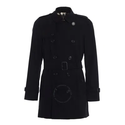 Burberry Men's Black Kensington Mid-length Trench Coat