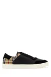 Burberry Men Black Leather And Fabric Sneakers In Black