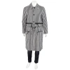 BURBERRY BURBERRY MEN'S BLACK PATTERN GINGHAM TECHNICAL WOOL LOOP-BACK CAR COAT