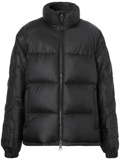 Burberry Men's Black Quilted Puffer Jacket With  Logo