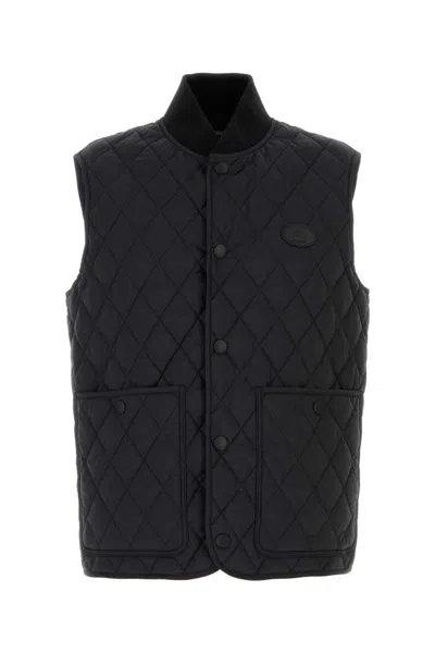Burberry Men Black Quilted Sleeveless Jacket