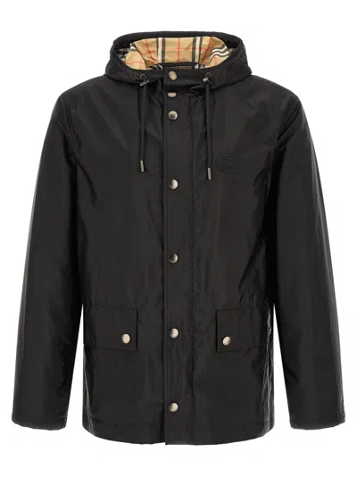 Burberry Men Black Solid Hood Jacket