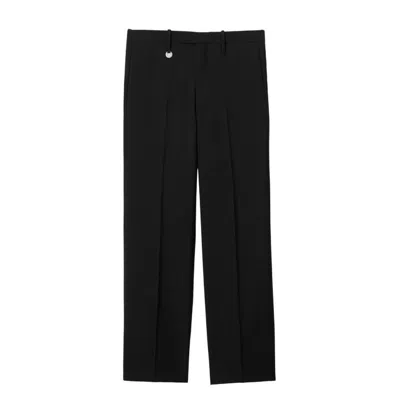 Burberry Men's Black Straight-leg Wool Trousers