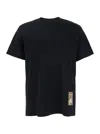 Burberry Men Black T-shirt T-shirt With Logo Patch With Tartan Motif In Cotton Man In Black