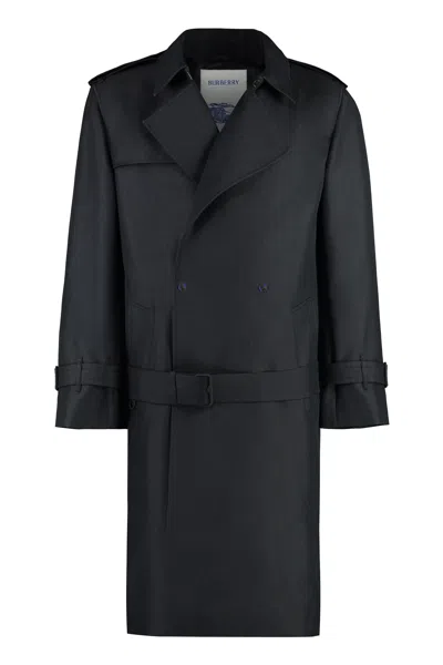 Burberry Men's Black Trench Jacket For Ss24