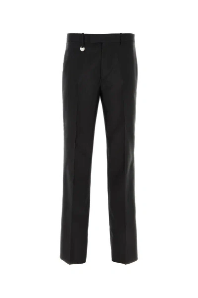 BURBERRY BURBERRY MEN BLACK WOOL BLEND WIDE-LEG PANT