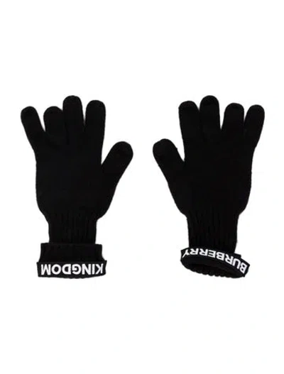 Pre-owned Burberry Men's Black Wool  Winter Gloves