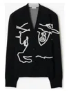 Burberry Ekd-embroidered Cotton Sweatshirt In Black