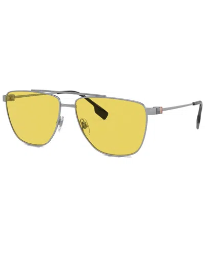 Burberry Men's Blaine 61mm Sunglasses In Metallic