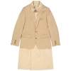 Burberry Men's Blazer Detail Cotton Twill Reconstructed Trench Coat In Soft Fawn In Soft Fawn