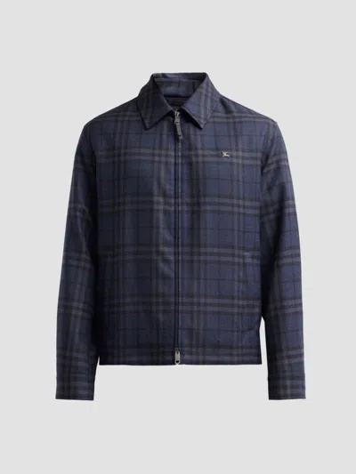 Burberry Men's Bloomsbury Check Nylon Jacket In Blue
