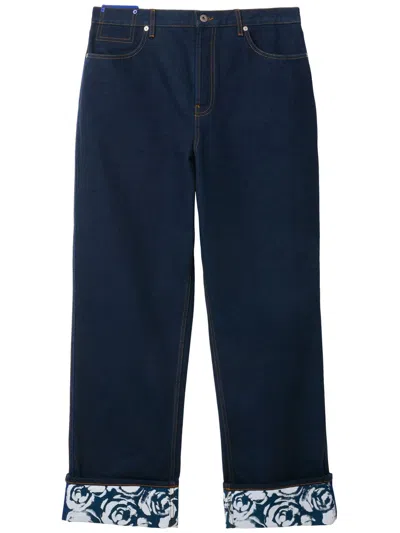 Burberry Men's Blue Cotton Pants For Ss24 Collection