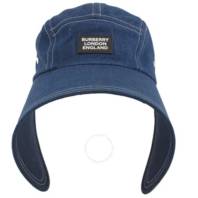 Burberry Men's Blue Denim Logo Applique Bonnet Cap