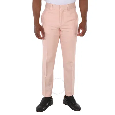 Burberry Men's Blush Pink Check Side Stripe Trousers