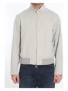Burberry Logo Jacquard Bomber Jacket In Grey