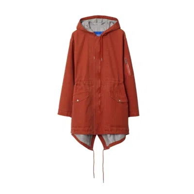 Burberry Men's Bonded Cotton Parka In Red