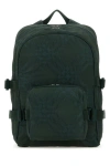 Burberry Bottle Green Nylon Blend Check Backpack In Green