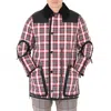 BURBERRY BURBERRY MEN'S BRIGHT RED CHECK DIAMOND-QUILTED BARN JACKET