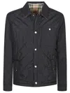 Burberry Quilted Black Coat With Classic Collar And Check Pattern Lining In Black
