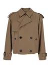 Burberry Men Brown Jacket With Lapels On The Front And Belts On The Cuffs In Cotton Man In Brown