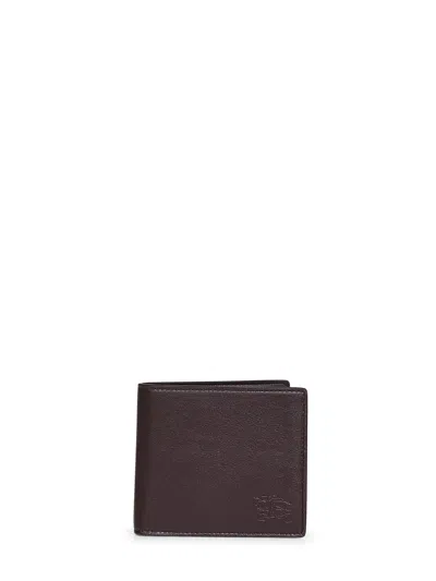 Burberry Men Brown Pop Bi-fold Wallet With Check Pattern In Multi