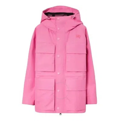Burberry Men's Bubblegum Pink Brent Equestrian Knight Applique Snow Parka