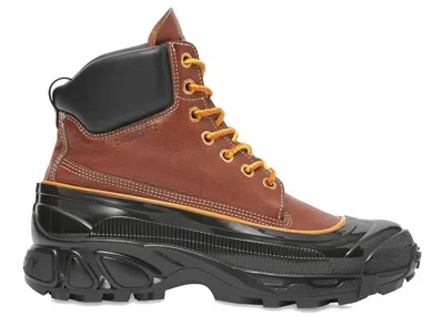 Pre-owned Burberry Men's  Arthur Ankle Boots Sneakers In Brown/black