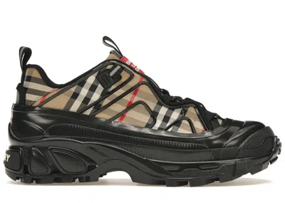 Pre-owned Burberry Men's  Arthur Archive Sneakers In Beige/black In Multi