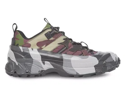 Pre-owned Burberry Men's  Arthur Camo Sneakers In Green/gray