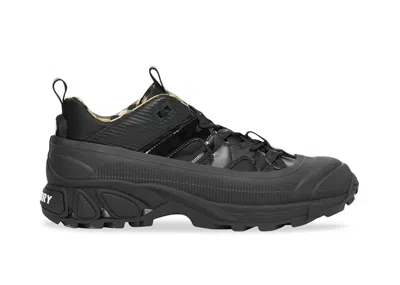 Pre-owned Burberry Men's  Arthur Sneakers In Black/archive Beige In Multi