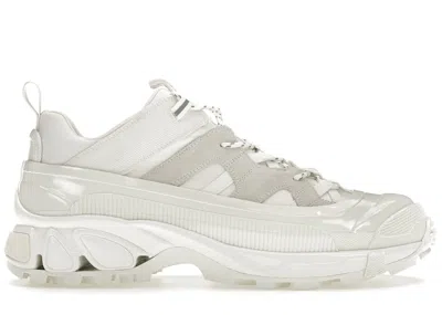 Pre-owned Burberry Men's  Arthur Sneakers In White Suede