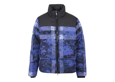 Pre-owned Burberry Men's  Camouflage Check Thermoregulated Puffer Down Jacket In Blue/black In Multi