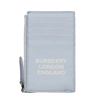 Pre-owned Burberry Men's  Card Coin Case (5 Card Slot) In Light Blue