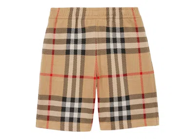 Pre-owned Burberry Men's  Check Cotton Jacquard Shorts In Archive Beige