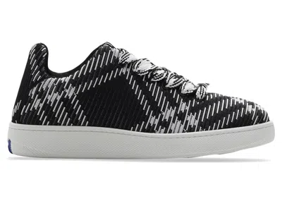 Pre-owned Burberry Men's  Check Knit Box Sneaker Sneakers In Black/white In Multi