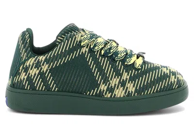 Pre-owned Burberry Men's  Check Knit Box Sneaker Sneakers In Green