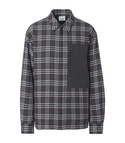 Pre-owned Burberry Men's  Check Pattern Jacket In Gery Check