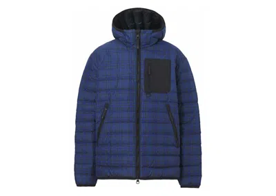 Pre-owned Burberry Men's  Check Print Padded Down Jacket In Oceanic Blue