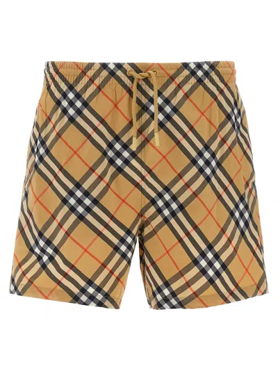 Burberry Embroidered Nylon Swimming Shorts In Multi
