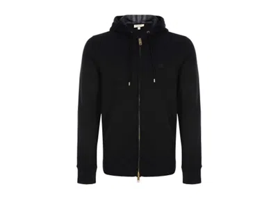 Pre-owned Burberry Men's  Clarendon Check Hood Zip Up Hoodie In Black/grey