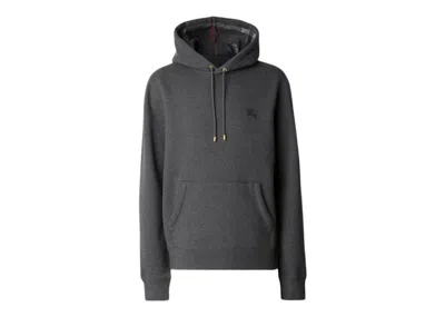 Pre-owned Burberry Men's  Clarendon Check Pullover Hoodie In Charcoal Gray