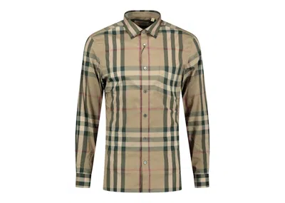 Pre-owned Burberry Men's  Classic Check Shirt In Beige