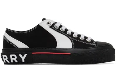 Pre-owned Burberry Men's  Colorblock Low Top Canvas Sneaker Sneakers In Black/white In Multi