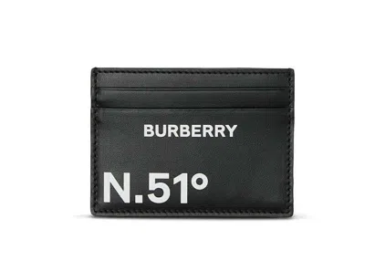 Pre-owned Burberry Men's  Coordinates Print Card Holder In Black
