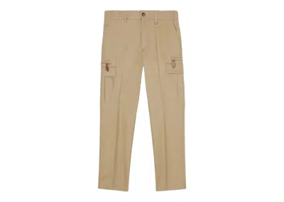 Pre-owned Burberry Men's  Cotton Cargo Pants In Beige In Sand