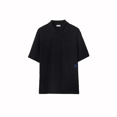 Pre-owned Burberry Men's  Cotton Polo Shirt In Black