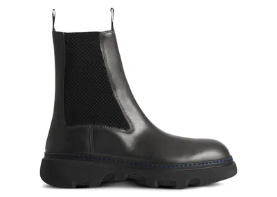 Pre-owned Burberry Men's  Creeper Chelsea Boot Sneakers In Black