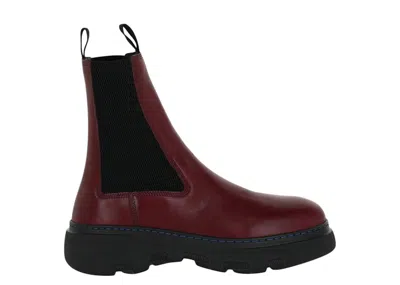 Pre-owned Burberry Men's  Creeper Chelsea Boots Sneakers In Plum