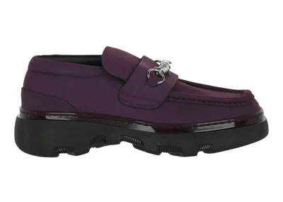 Pre-owned Burberry Men's  Creeper Clamp Loafers Sneakers In Aubergine