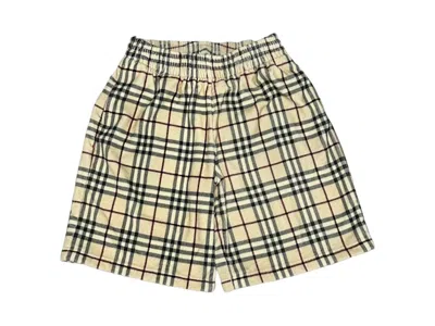 Pre-owned Burberry Men's  Debson Towel Check Shorts In Beige In Sand